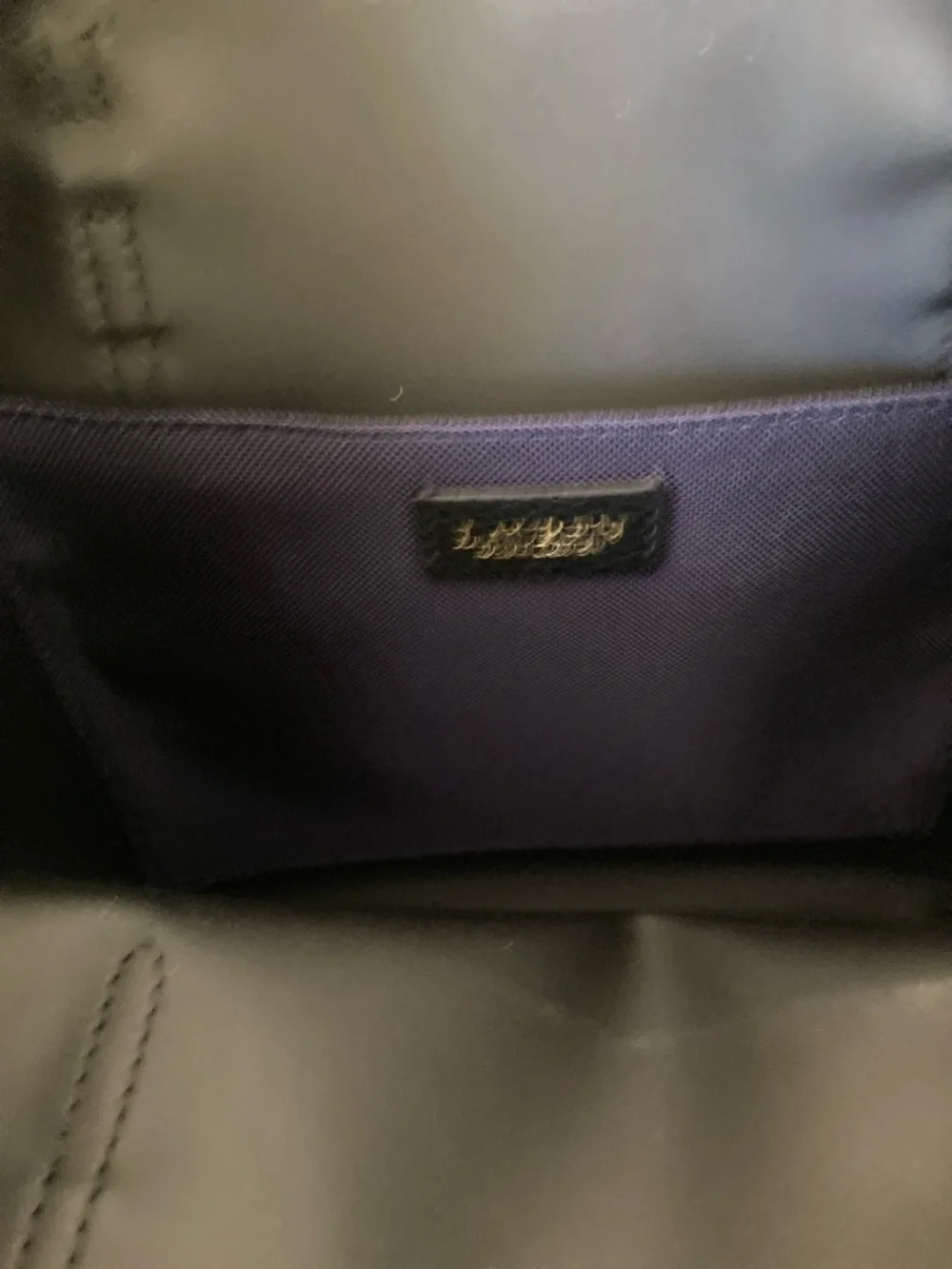 LAUREN RALPH LAUREN Navy Tote with Gold RLL Emblem - Picture 6 of 6